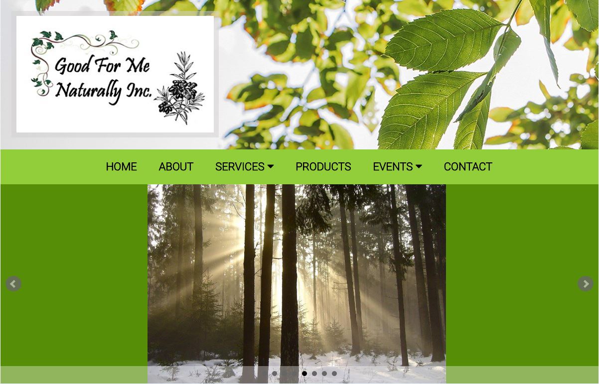 Good For Me Naturally Homepage